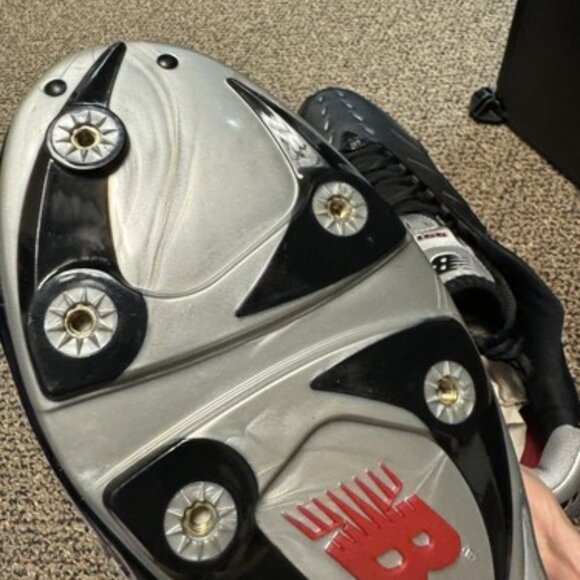 New Balance 991 Football Lacrosse Cleats Size 16 Black Silver MF991LK Adult - Picture 10 of 14